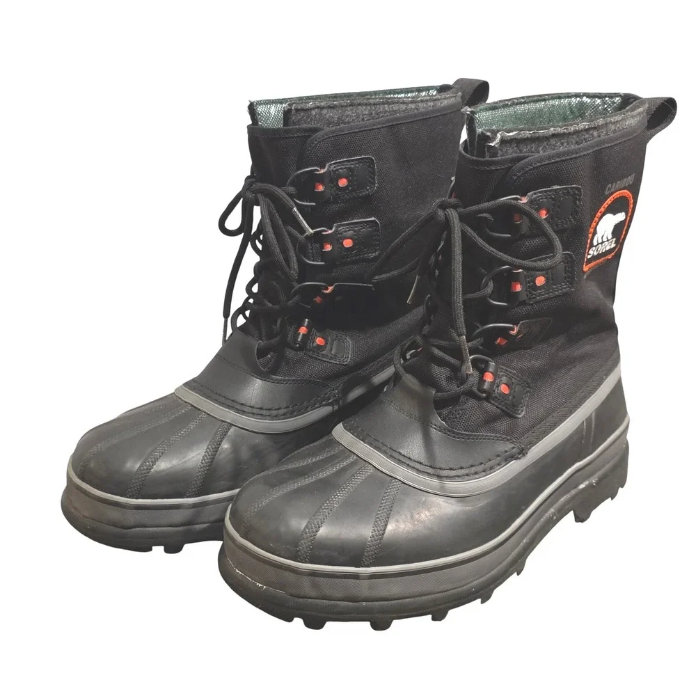 Sorel Caribou XT Men's Winter Snow Boots Sz‎ 12 Black Grey Gorpcore